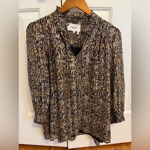 Ba&sh Metallic Printed Blouse Size Medium